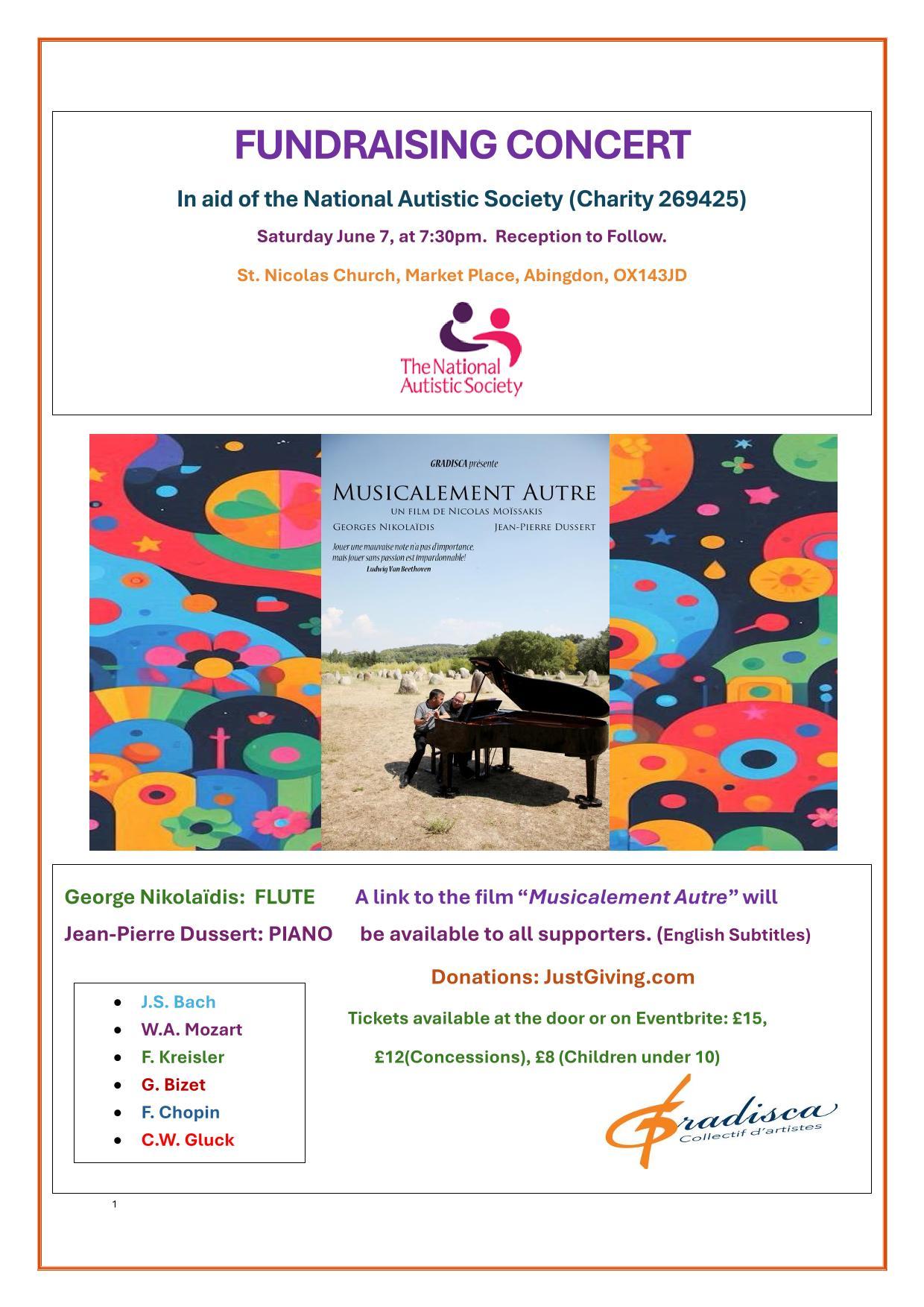 Fundraising Concert in aid of National Autistic Society