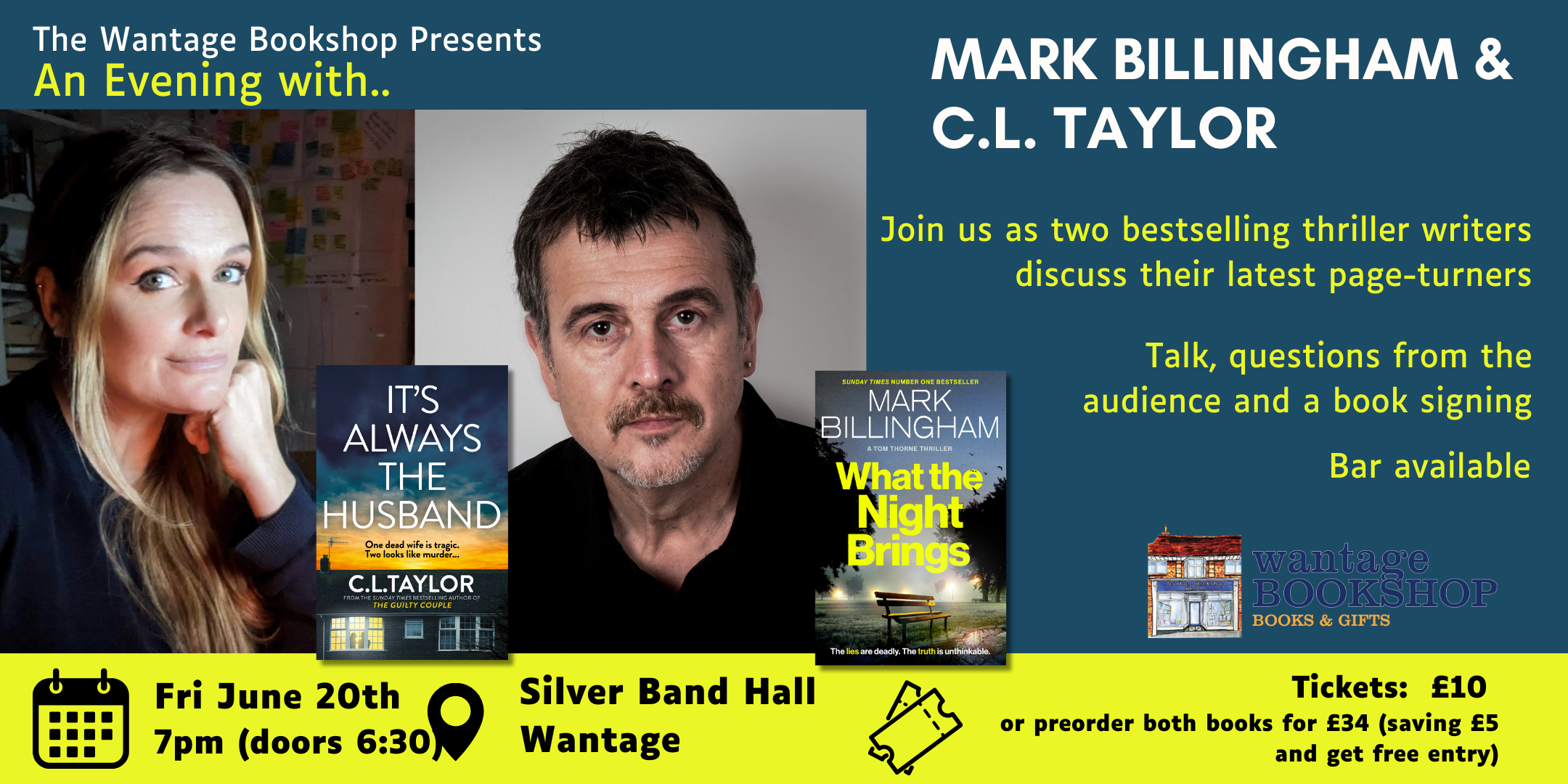 An Evening with Mark Billingham & C.L. Taylor