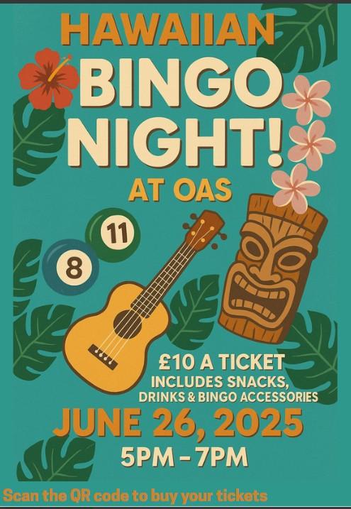 Hawaiian Bingo Night in aid of Homeless Oxfordshire